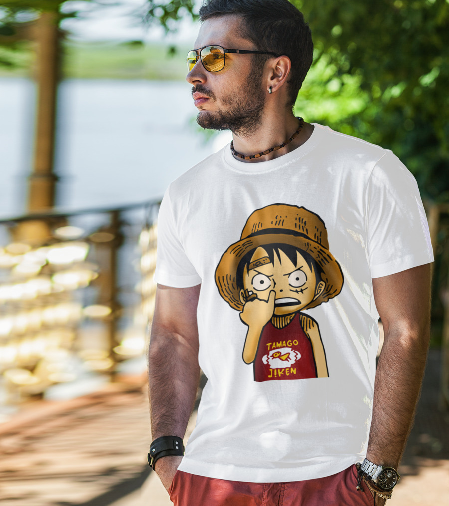 Luffy Childhood Tamago Jiken Iconic Straw Hat Young Luffy T-Shirt