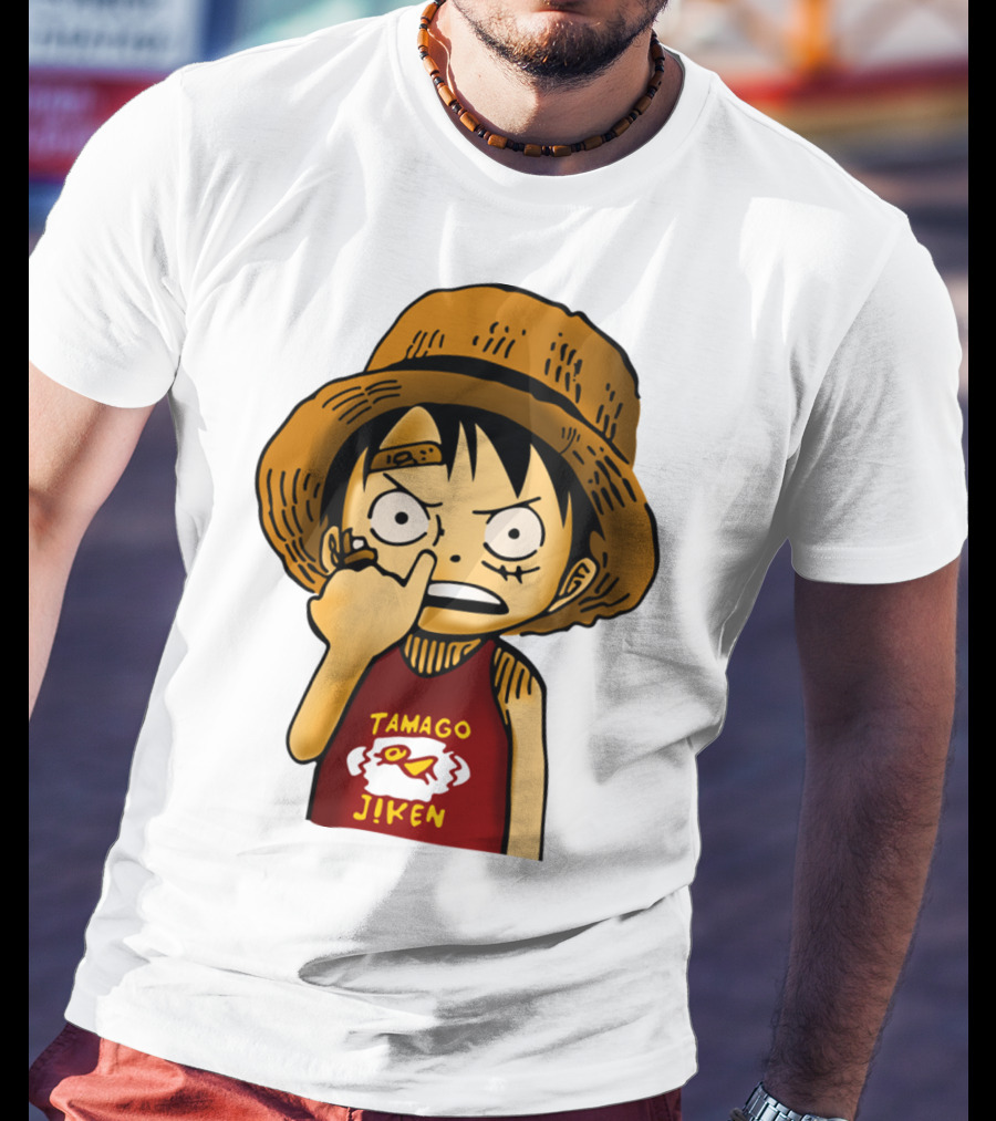 Luffy Childhood Tamago Jiken Iconic Straw Hat Young Luffy T-Shirt