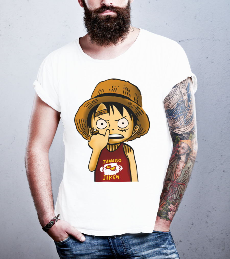 Luffy Childhood Tamago Jiken Iconic Straw Hat Young Luffy T-Shirt