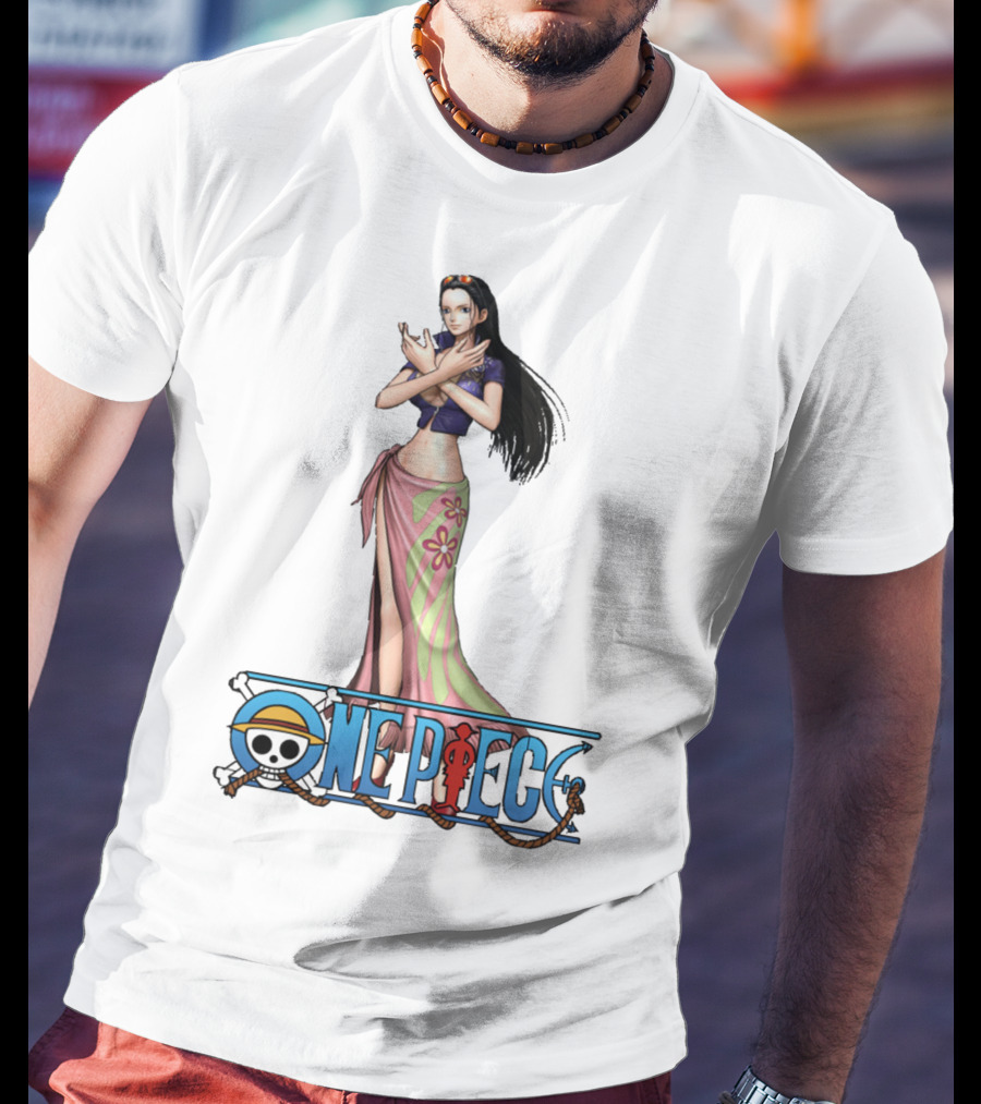 One Piece Nico Robin Anime Character With Straw Hat Pirate T-Shirt