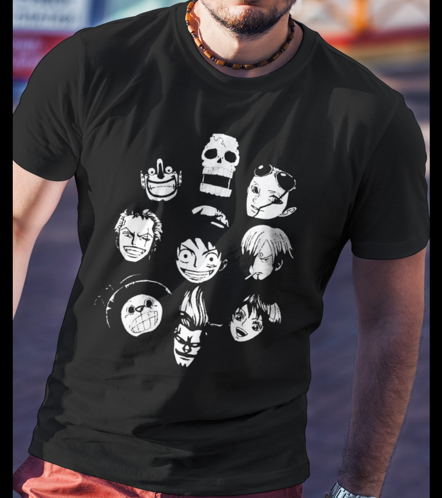 One Piece Straw Hat Crew Faces T-Shirt