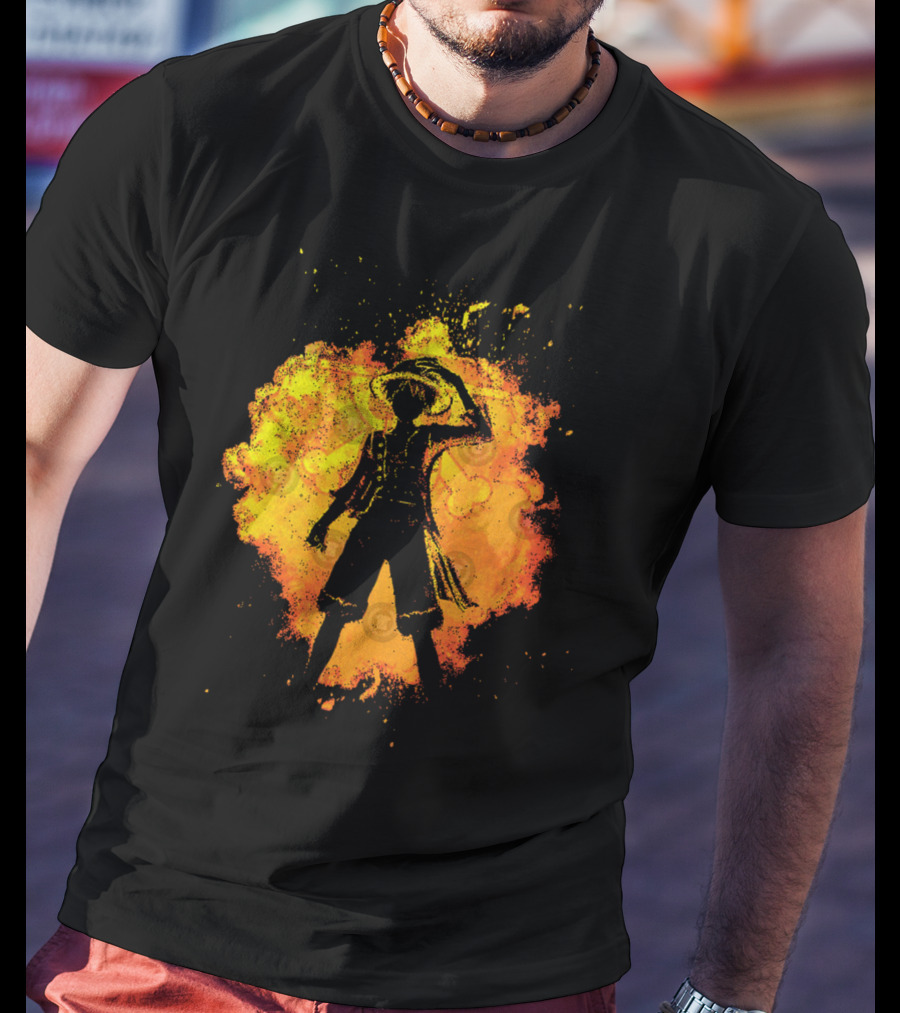 Soul Of The Pirate Luffy Fire Silhouette Anime T-Shirt