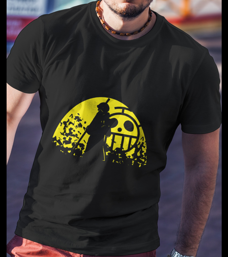 Trafalgar D Water Law One Piece Heart Pirates Jolly Roger Sunset T-Shirt