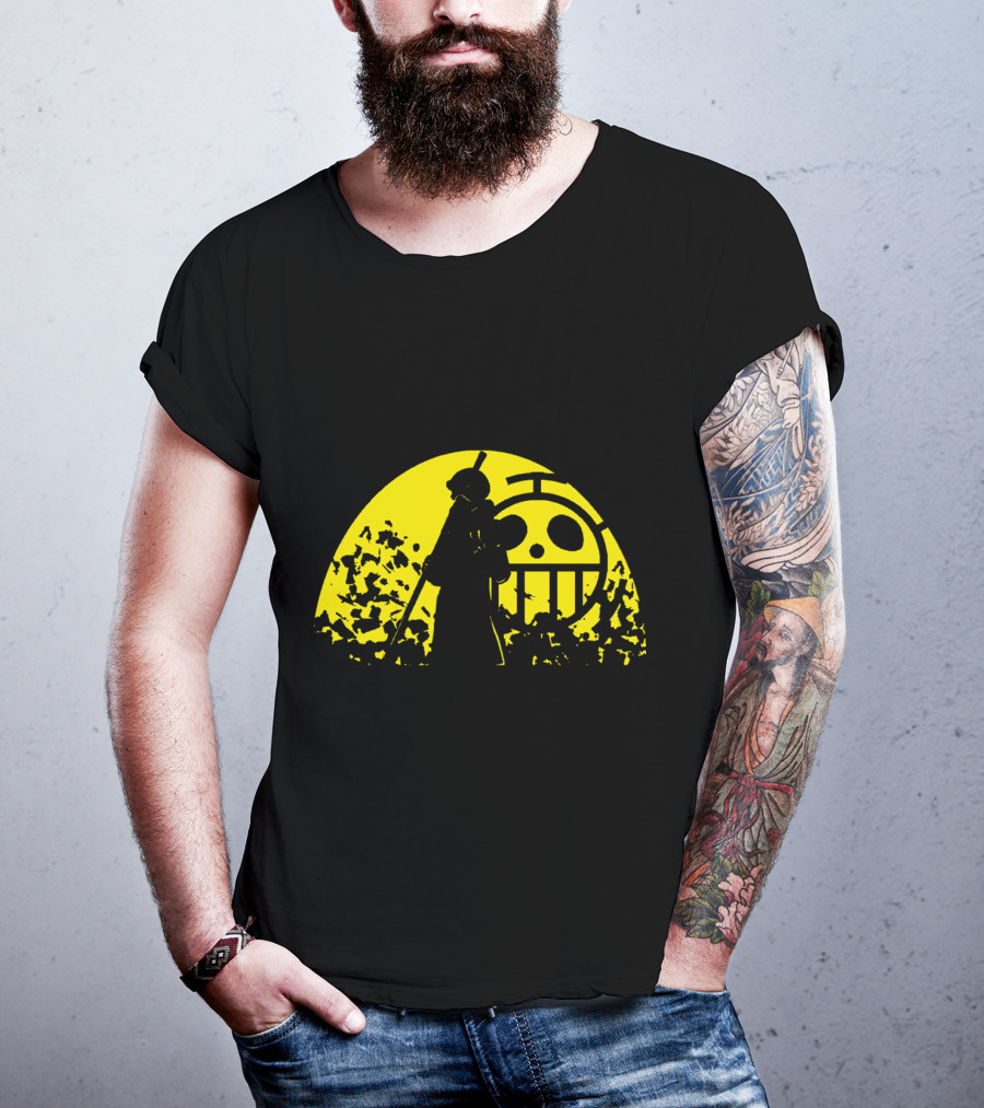 Trafalgar D Water Law One Piece Heart Pirates Jolly Roger Sunset T-Shirt