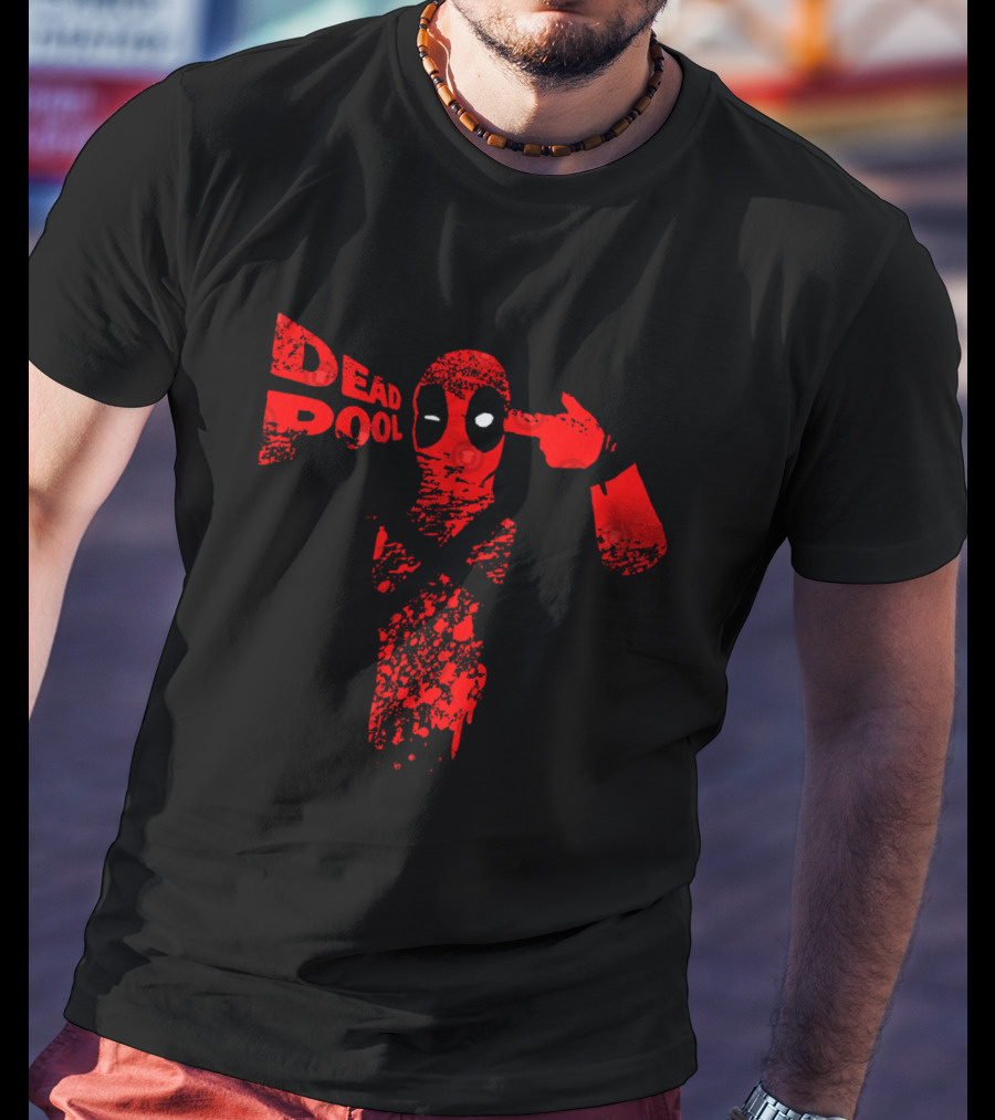Deadpool Mind Blowing Red Splatter Visual T-Shirt