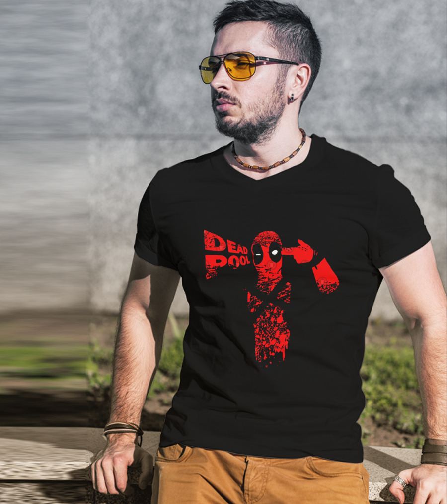 Deadpool Mind Blowing Red Splatter Visual T-Shirt
