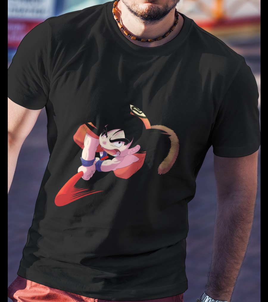 Aerial Attack Goku Dragon Ball Kid Flying Nimbus Power T-Shirt