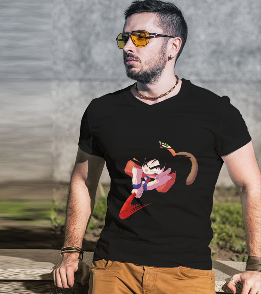 Aerial Attack Goku Dragon Ball Kid Flying Nimbus Power T-Shirt