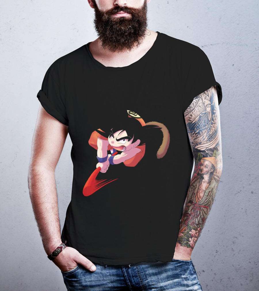 Aerial Attack Goku Dragon Ball Kid Flying Nimbus Power T-Shirt