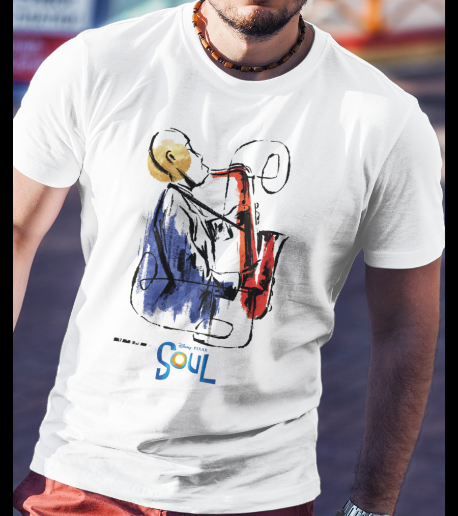 Disney Pixar Soul Watercolor Saxophonist T-Shirt