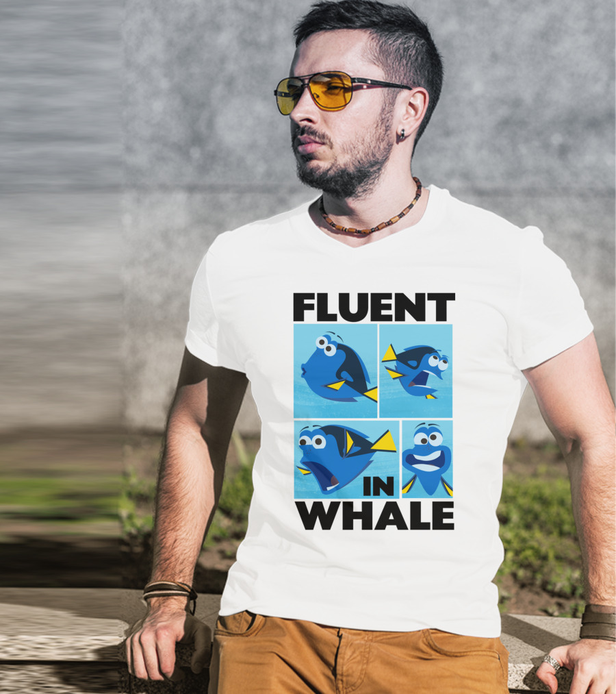Fluent In Whale Bilingual Dory Ocean Humor T-Shirt