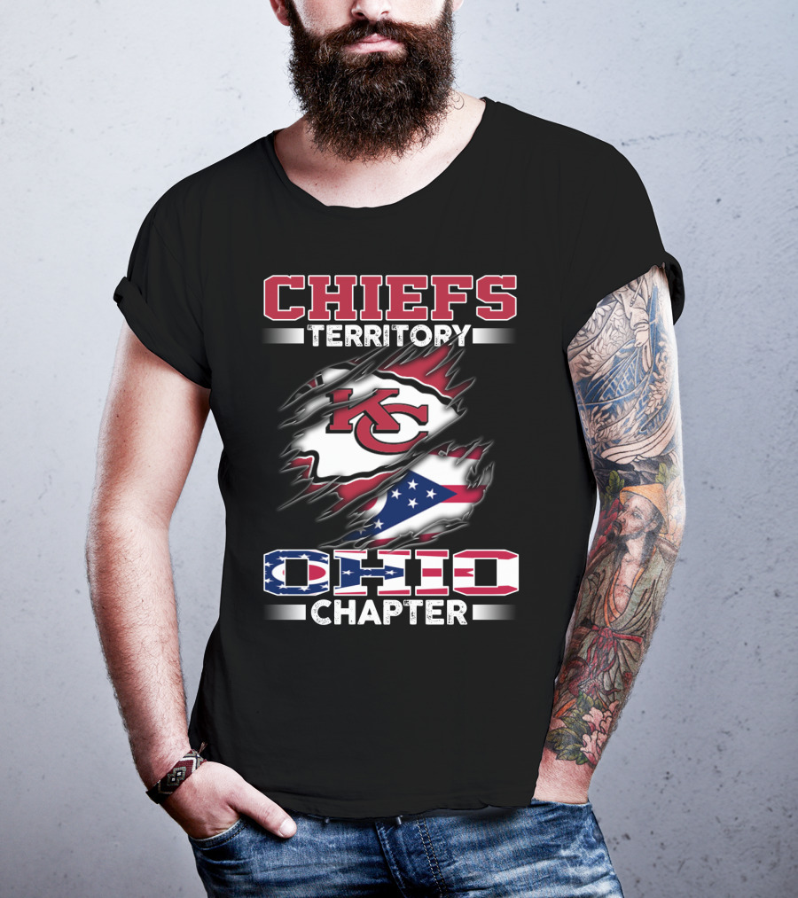 Chiefs Territory Ohio Chapter Kc Logo Flag T-Shirt