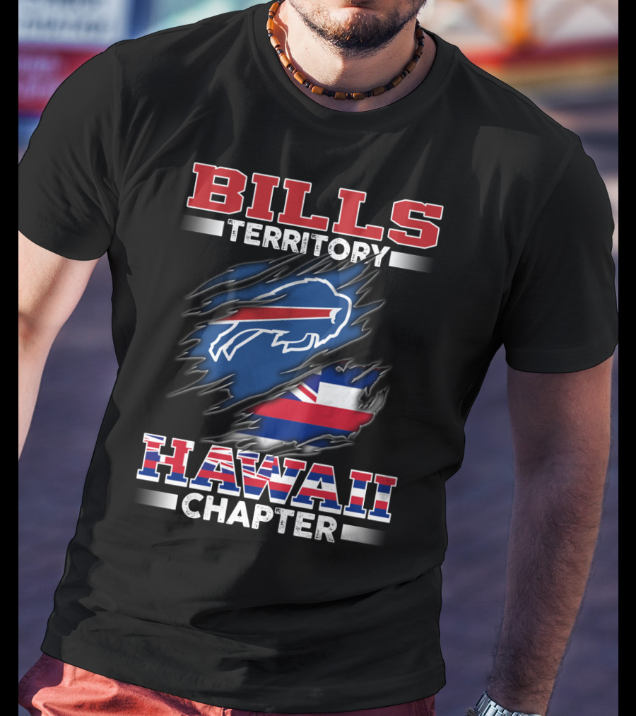 BILLS Territory Hawaii Chapter Buffalo Football Logo Flags T-Shirt