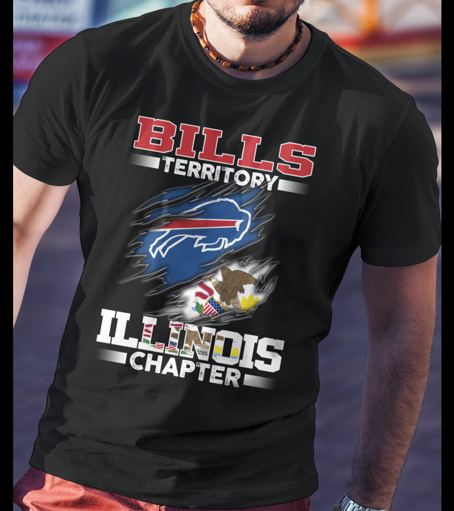 BILLS Territory Illinois Chapter Buffalo Bills Logo And Illinois State Seal T-Shirt