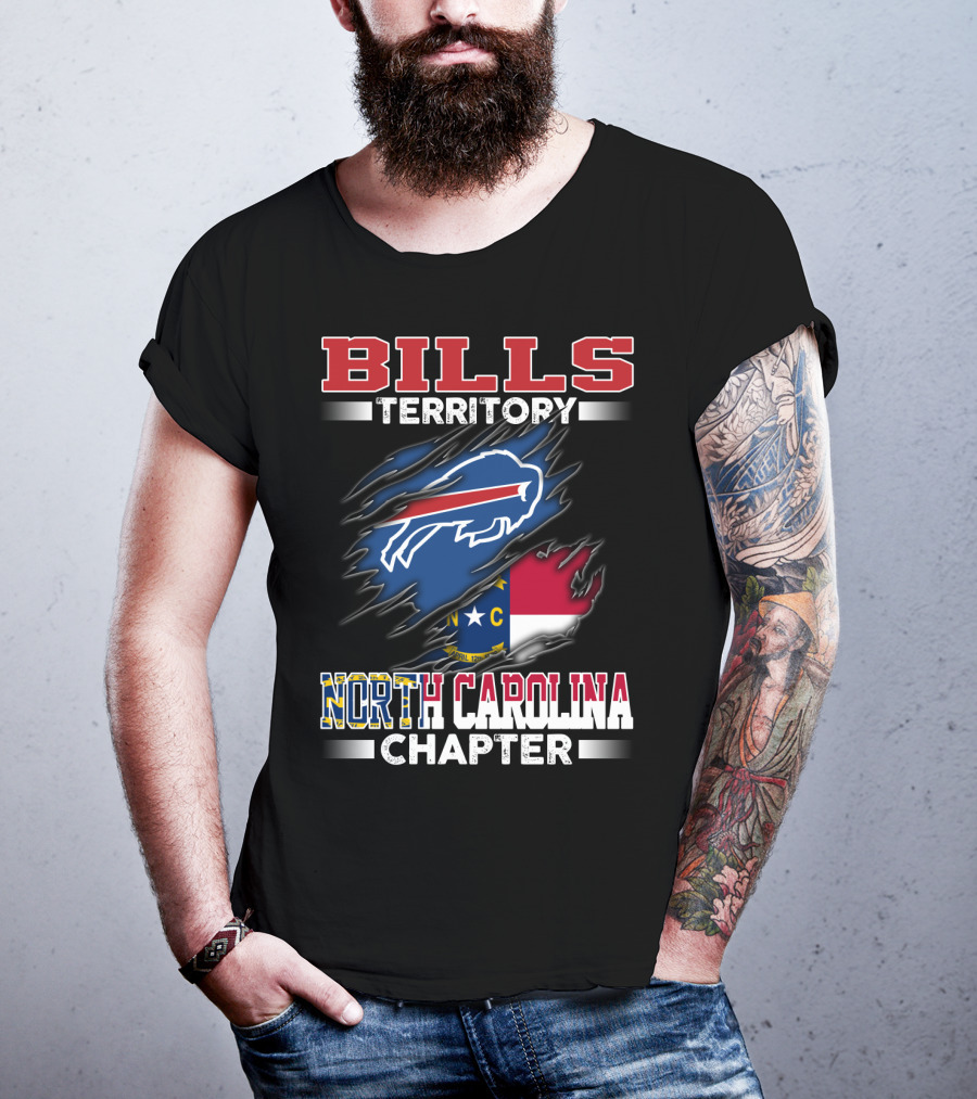 BILLS Territory North Carolina Chapter Buffalo Bills Logo And State Flag T-Shirt