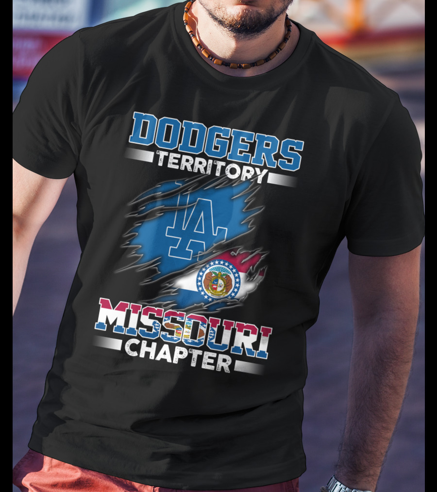 Dodgers Territory Missouri Chapter LA Missouri Flag T-Shirt