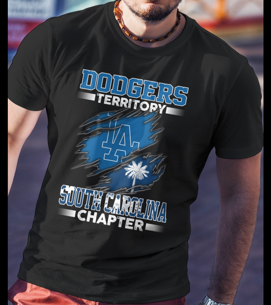 Dodgers Territory South Carolina Chapter LA Logo Palmetto Tree T-Shirt