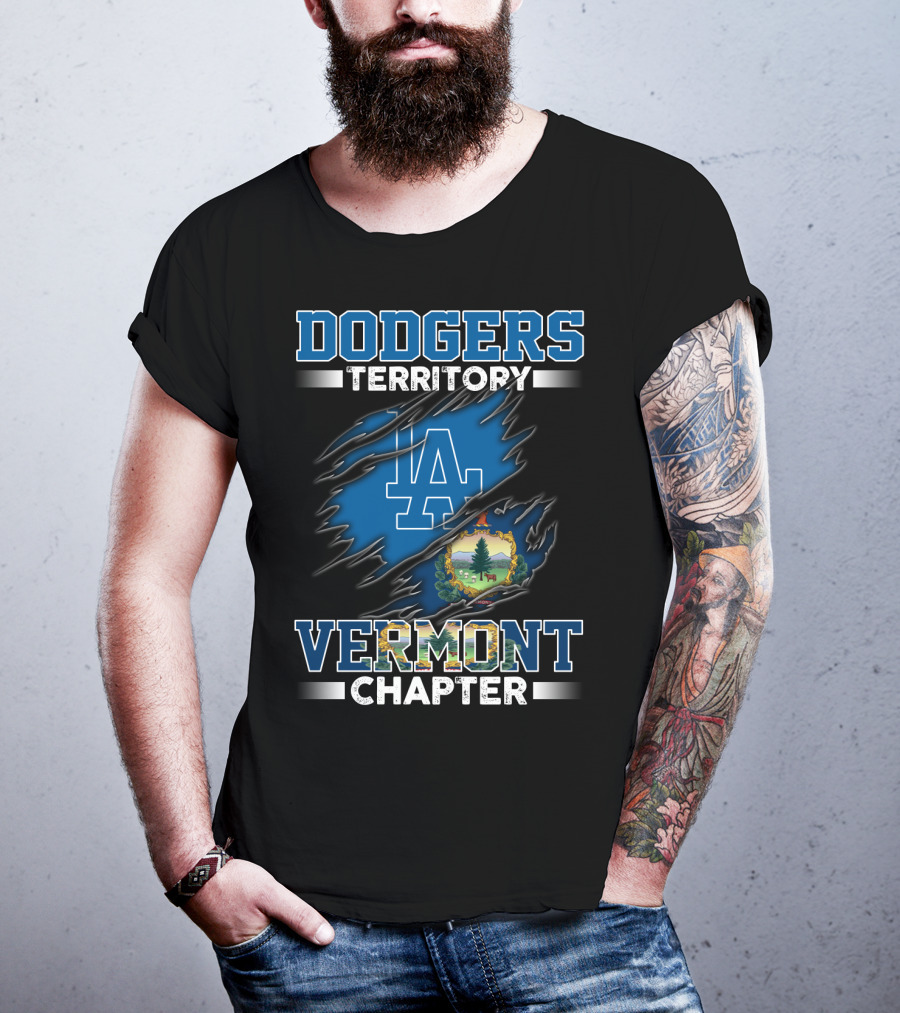 Dodgers Territory Vermont Chapter LA Logo Vermont Seal T-Shirt