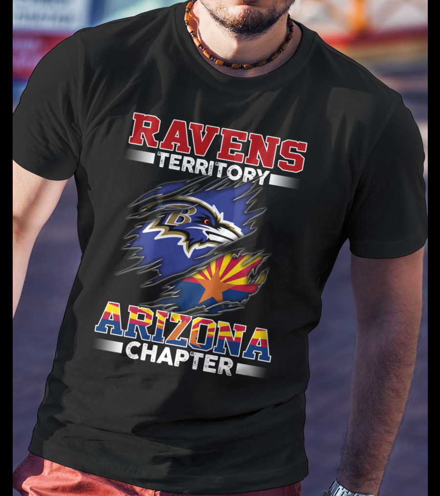 Ravens Territory Arizona Chapter Baltimore Ravens Logo Arizona Flag Elements T-Shirt