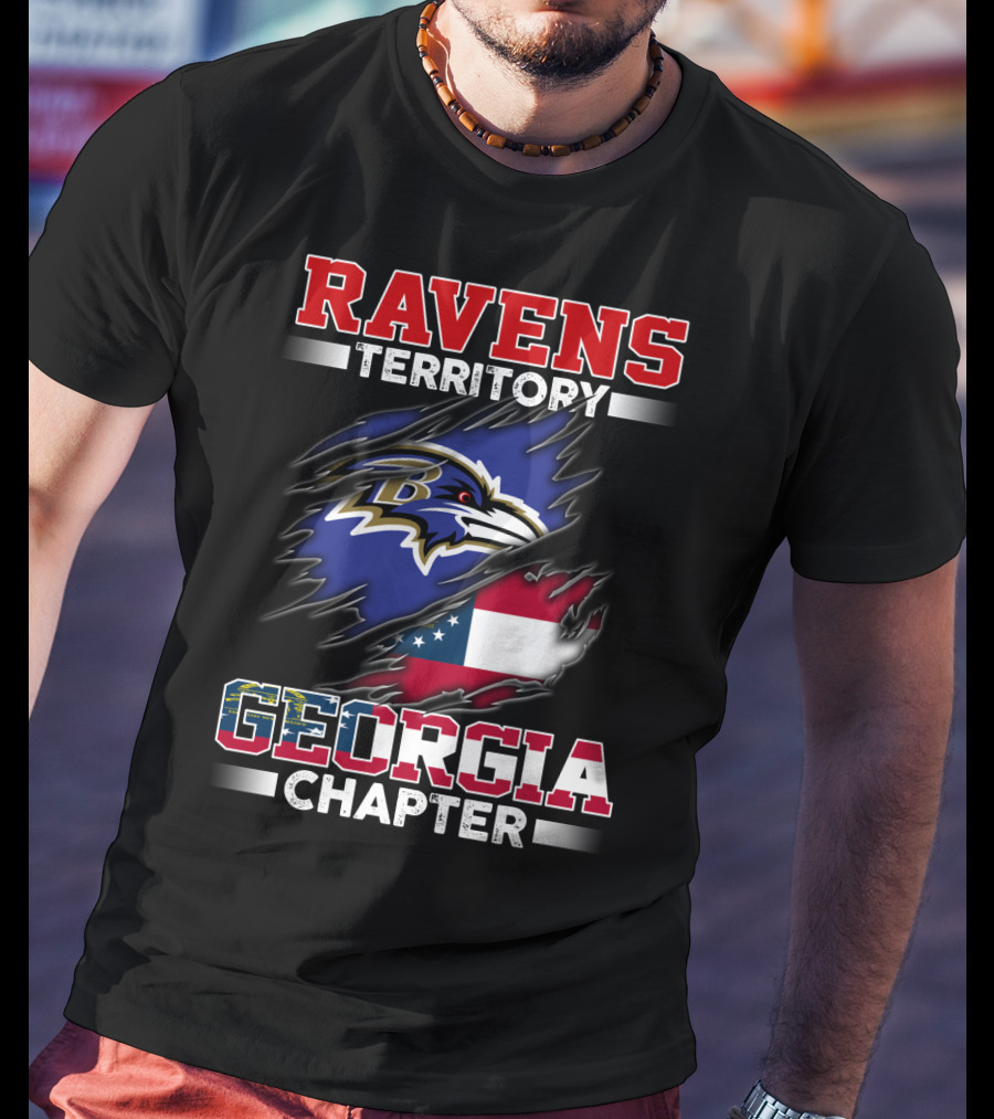 Ravens Territory Georgia Chapter Flag T-Shirt