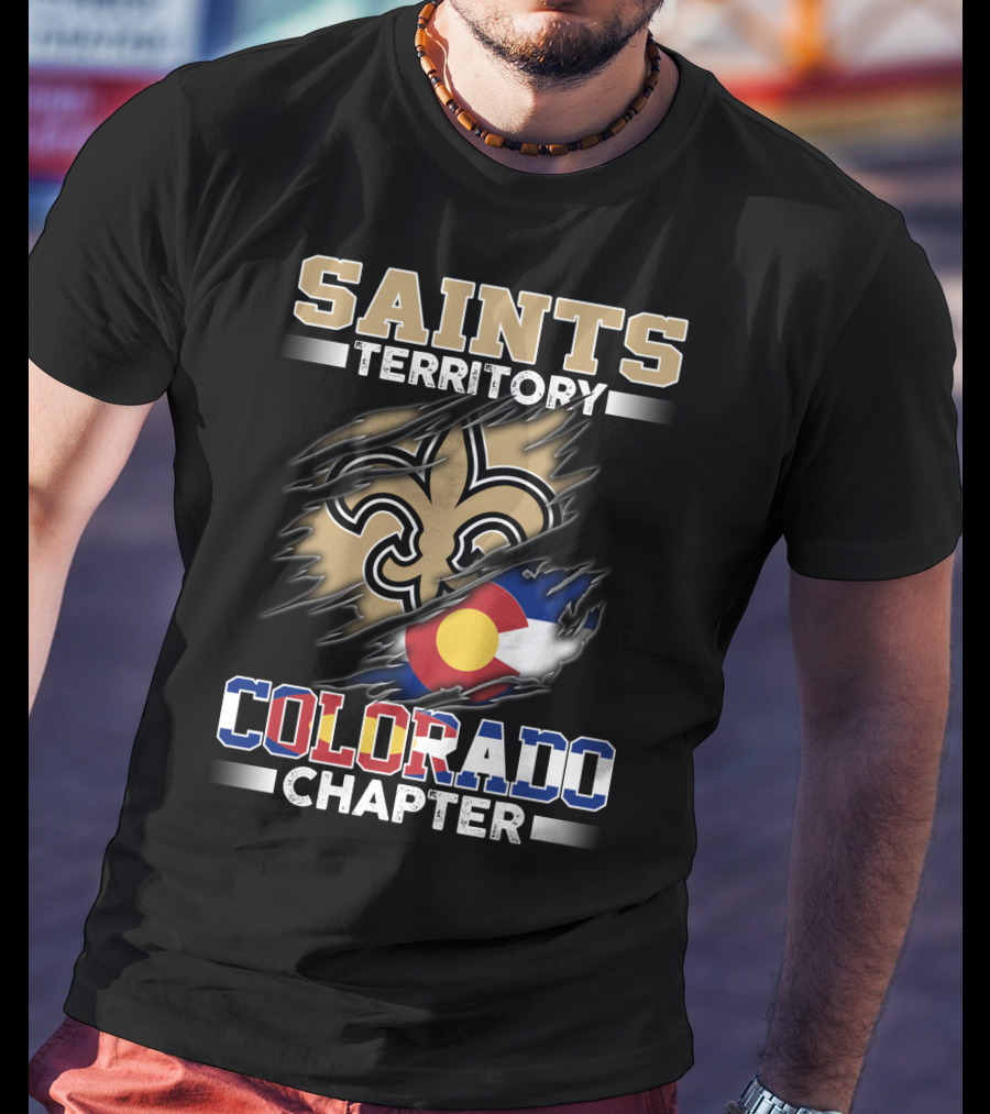 Saints Territory Fleur De Lis Colorado Flag Chapter T-Shirt