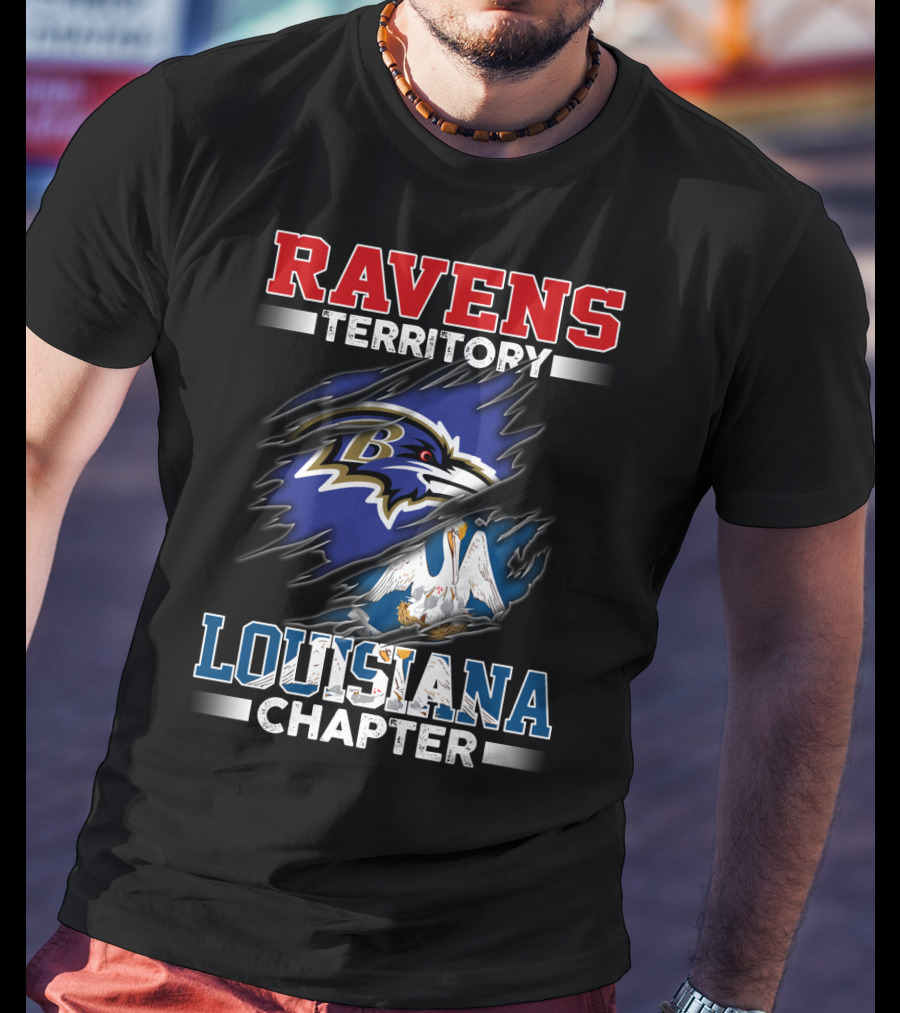 Ravens Territory Louisiana Chapter Nfl Baltimore Bird Logo Pelican T-Shirt
