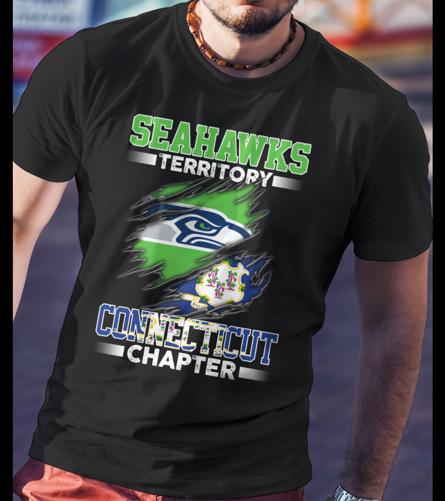 Seahawks Territory Connecticut Chapter Logo Rip T-Shirt