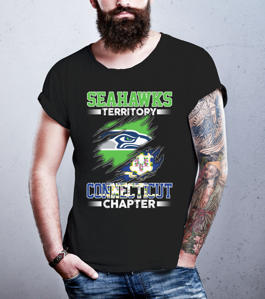 Seahawks Territory Connecticut Chapter Logo Rip T-Shirt