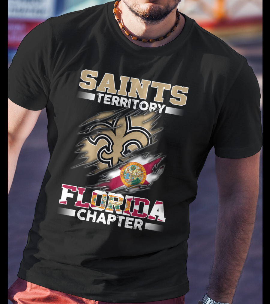 Saints Territory Florida Chapter State Seal And Symbols Torn T-Shirt