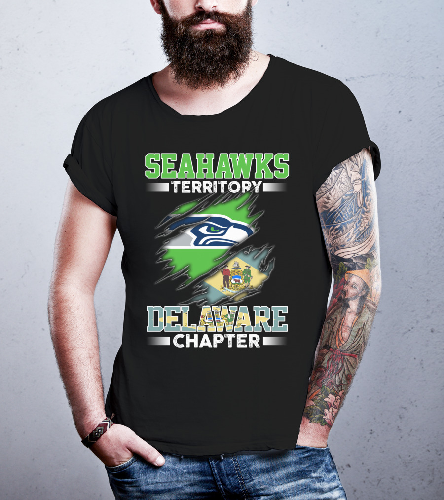 Seahawks Territory Delaware Chapter Flag T-Shirt