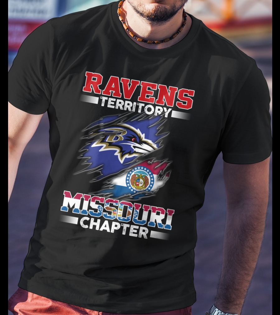 Ravens Territory Missouri Chapter State Flag And Team T-Shirt