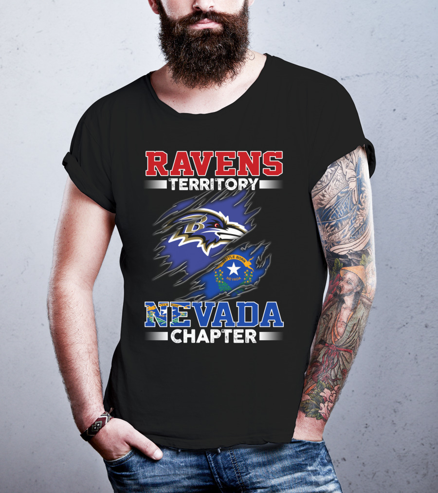 Ravens Territory Nevada Chapter Battle Born Flag T-Shirt