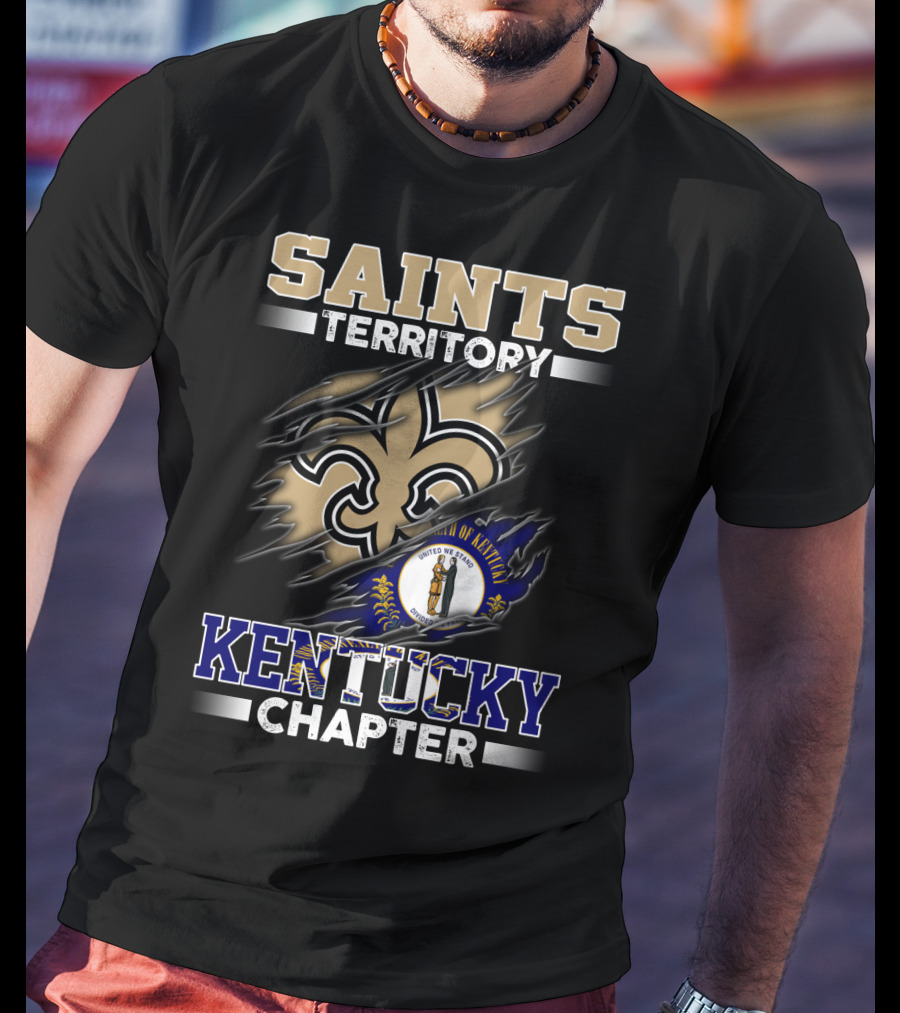 Saints Territory Kentucky Chapter Fleur-De-Lis State Flag T-Shirt