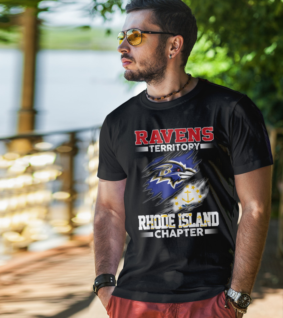 Ravens Territory Bold Logo Rhode Island Chapter Sports Fandom T-Shirt