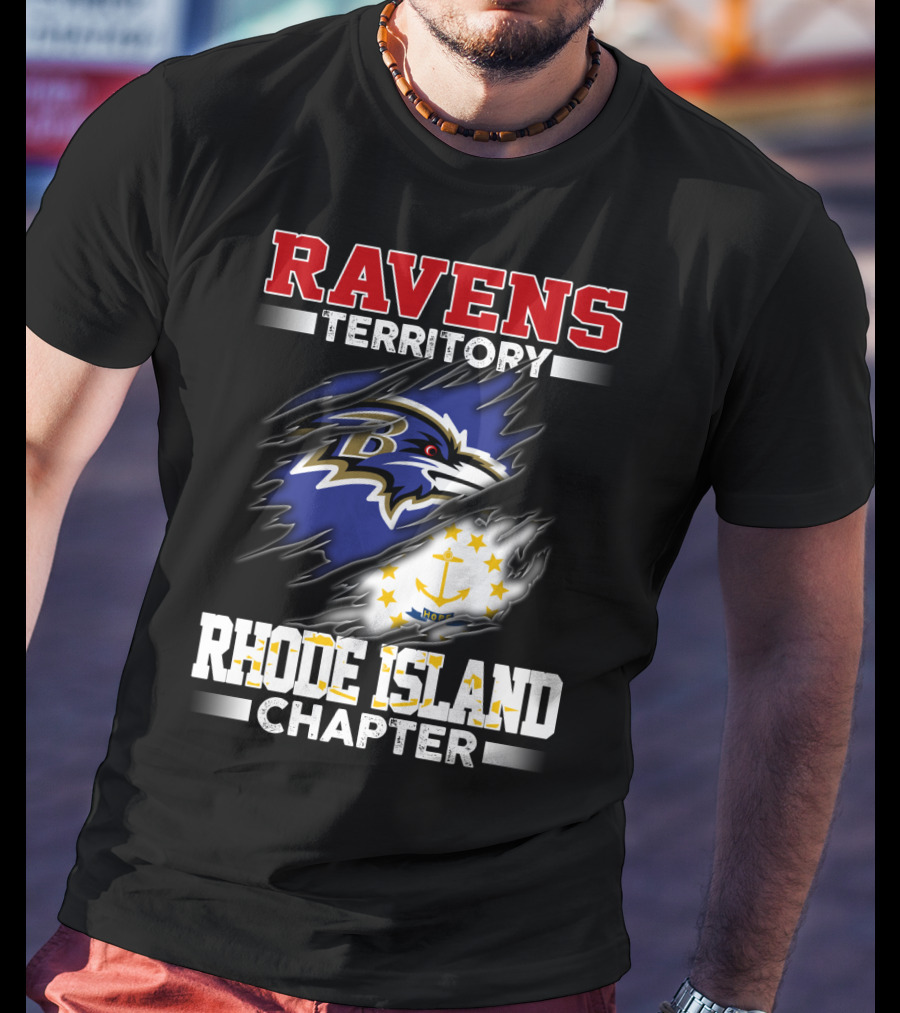 Ravens Territory Bold Logo Rhode Island Chapter Sports Fandom T-Shirt