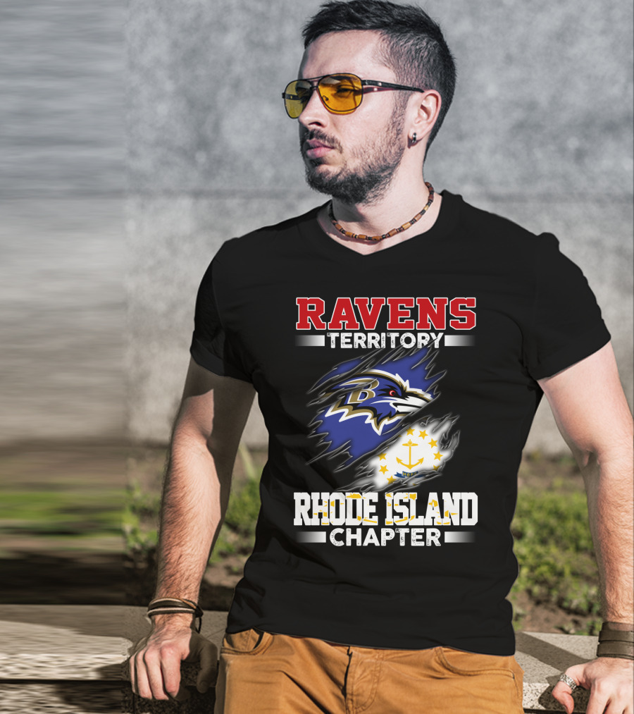 Ravens Territory Bold Logo Rhode Island Chapter Sports Fandom T-Shirt
