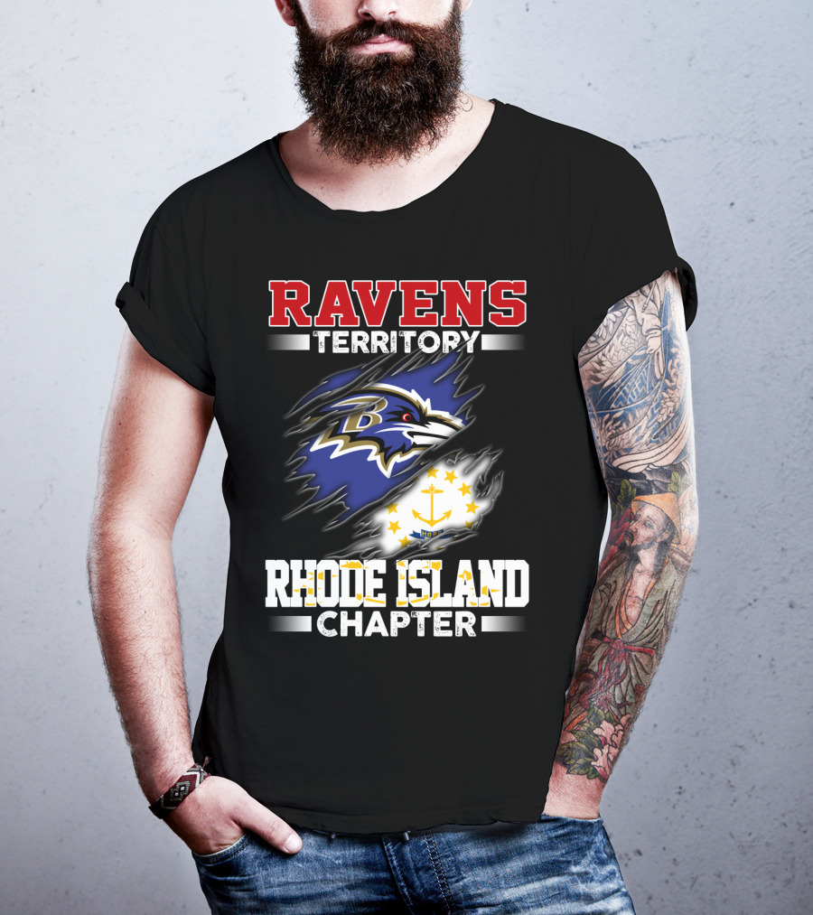 Ravens Territory Bold Logo Rhode Island Chapter Sports Fandom T-Shirt