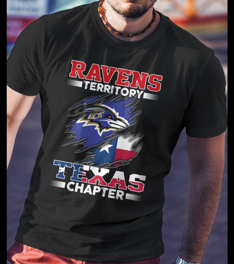Ravens Territory Texas Chapter Nfl Team Texas State Flag T-Shirt