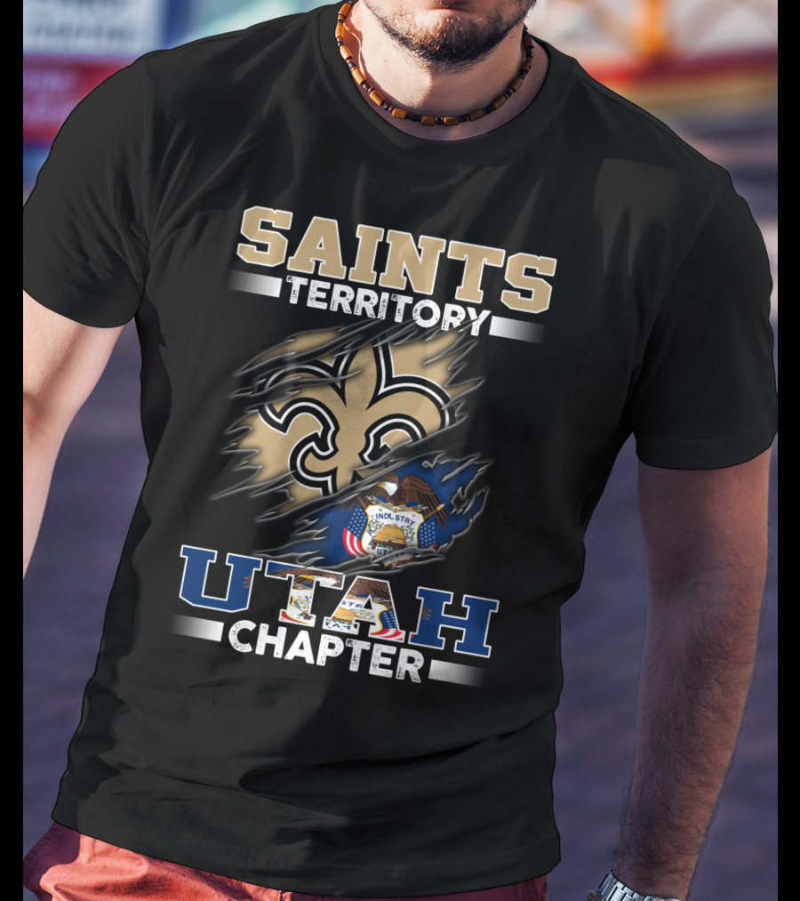 Saints Territory Utah Chapter Fleur-De-Lis State Seal And Eagle T-Shirt