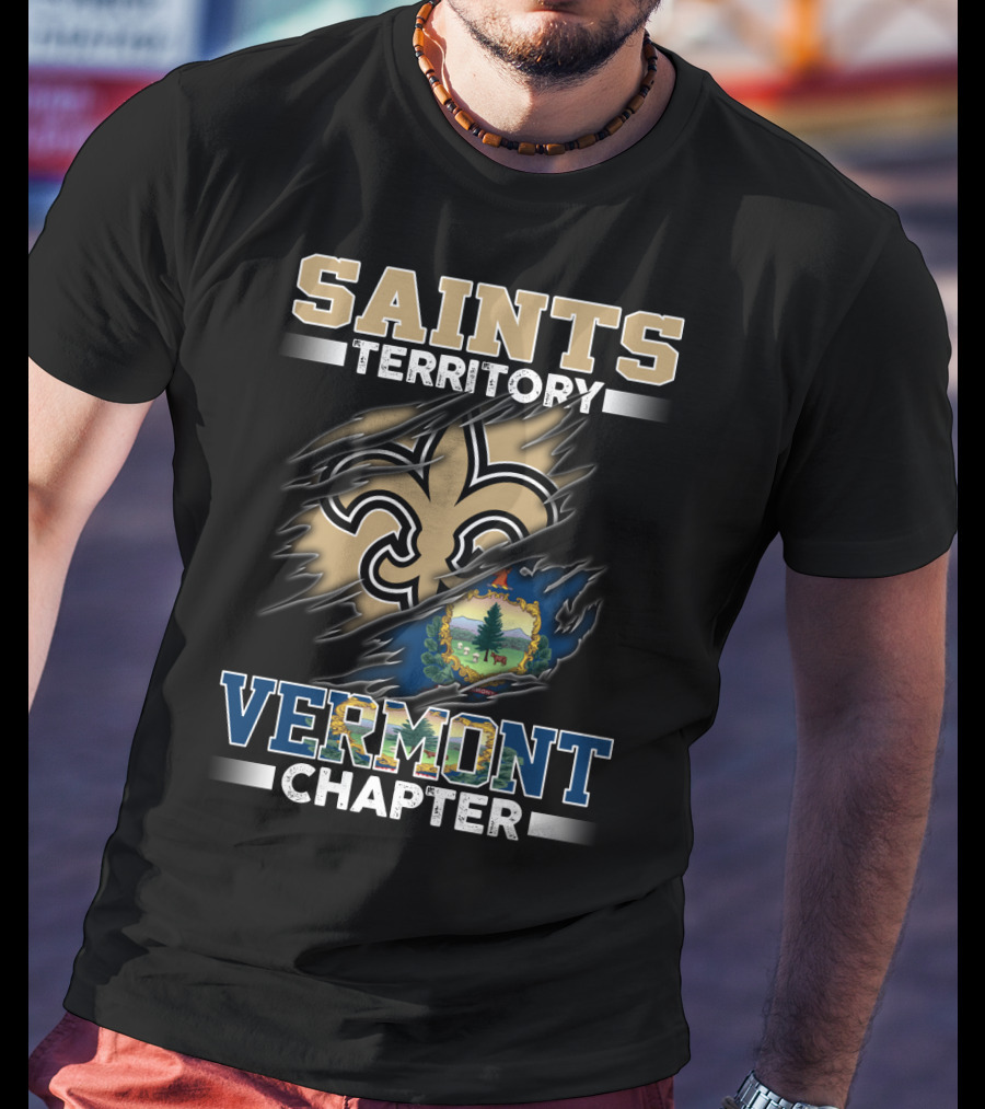 Saints Territory Fleur-De-Lis Vermont Chapter State Seal T-Shirt
