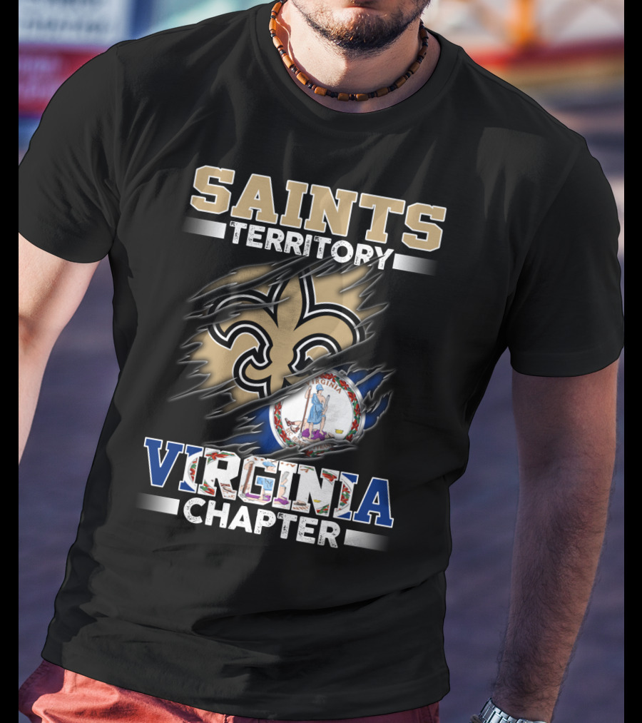Saints Territory Virginia Chapter Fleur-De-Lis With State Seal T-Shirt