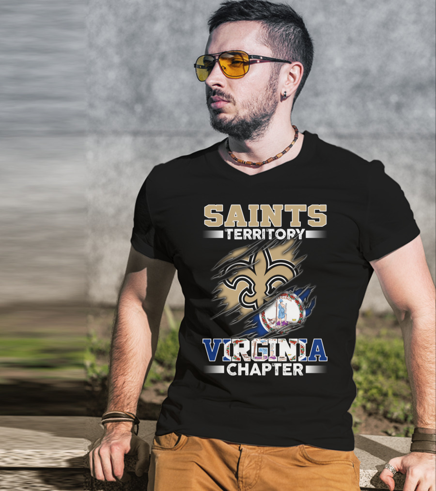 Saints Territory Virginia Chapter Fleur-De-Lis With State Seal T-Shirt