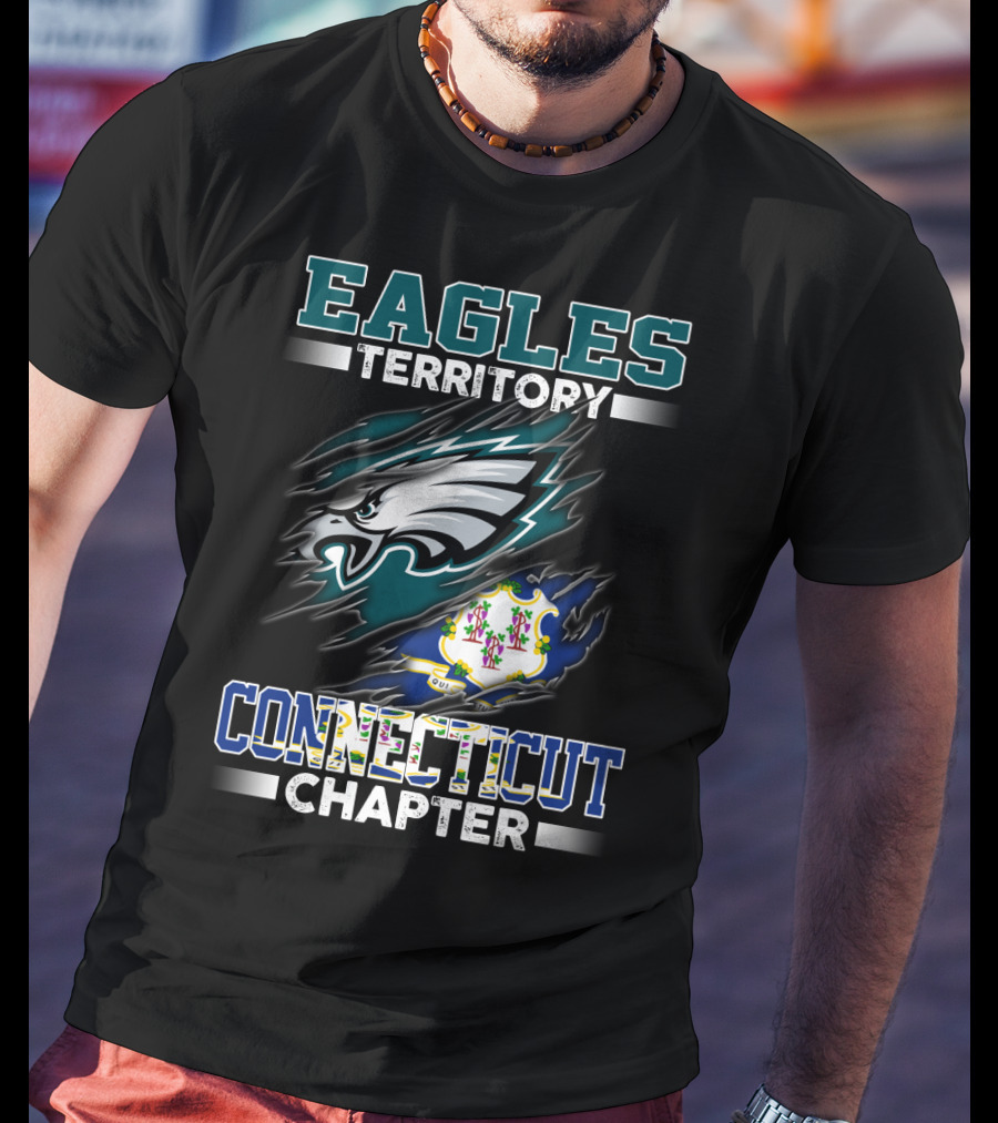 Eagles Territory Connecticut Chapter Logo And State Flag T-Shirt