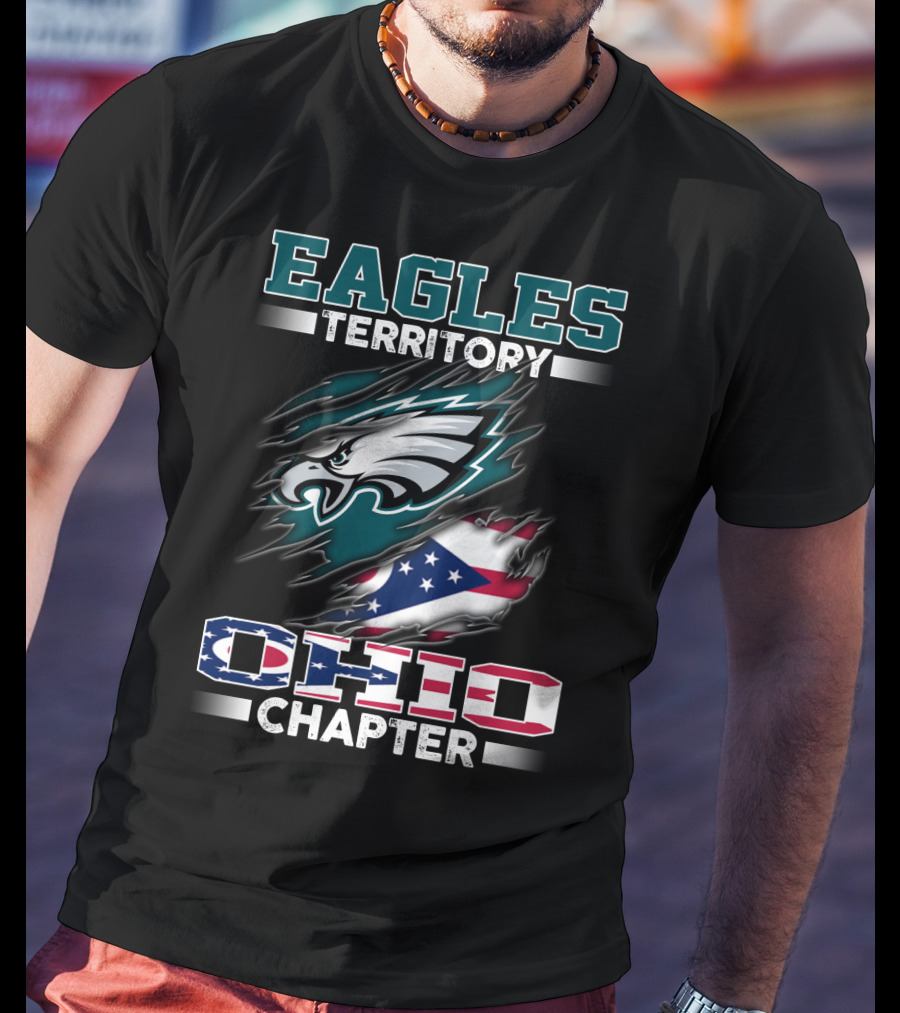 Eagles Territory Ohio Chapter Fan Ohio Flag And Eagle T-Shirt