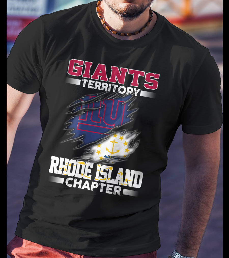 GIANTS Territory Rhode Island Chapter NY Blue Rip Flag T-Shirt