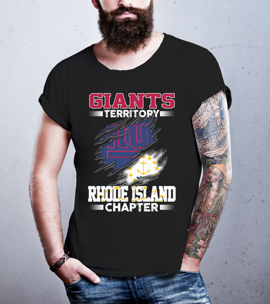 GIANTS Territory Rhode Island Chapter NY Blue Rip Flag T-Shirt