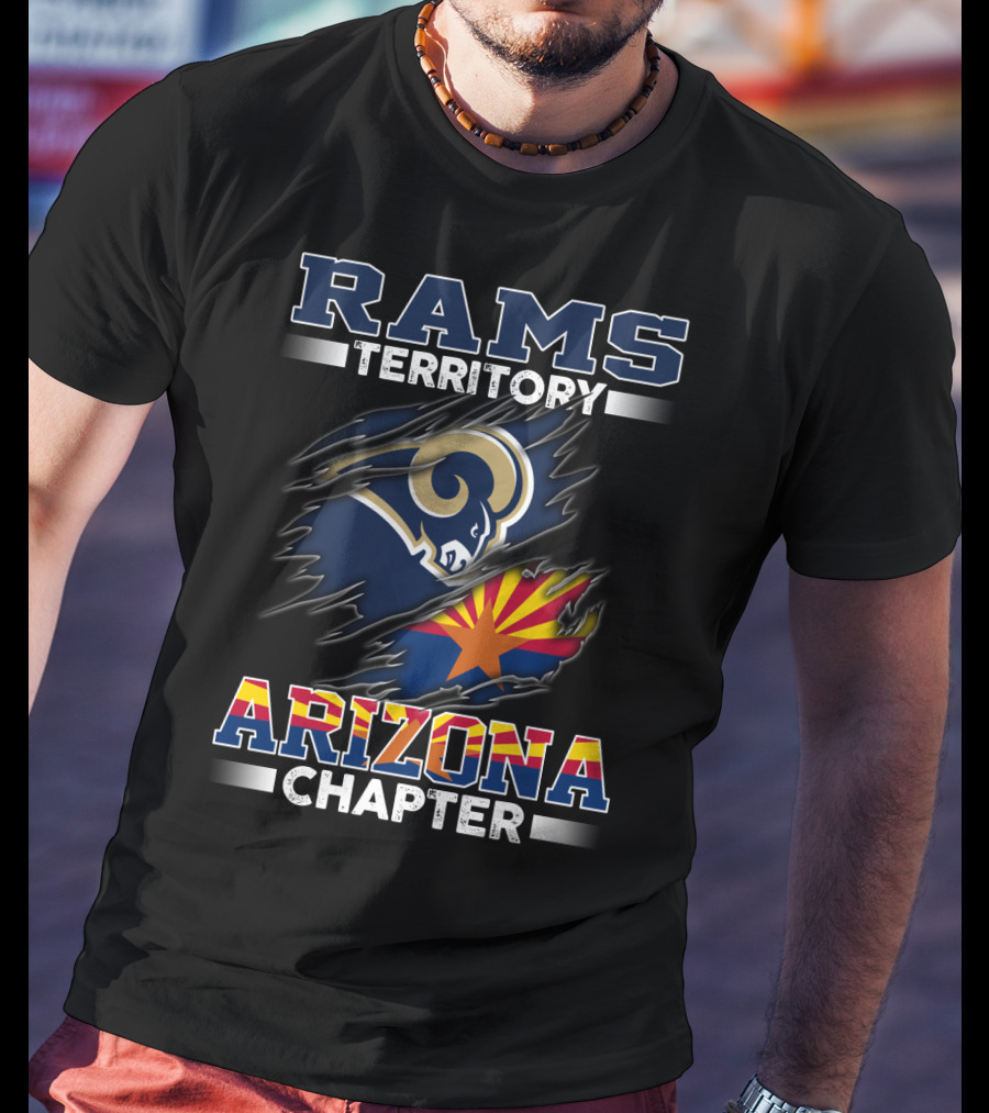 Rams Territory Arizona Chapter With Rams Logo And Arizona Flag T-Shirt