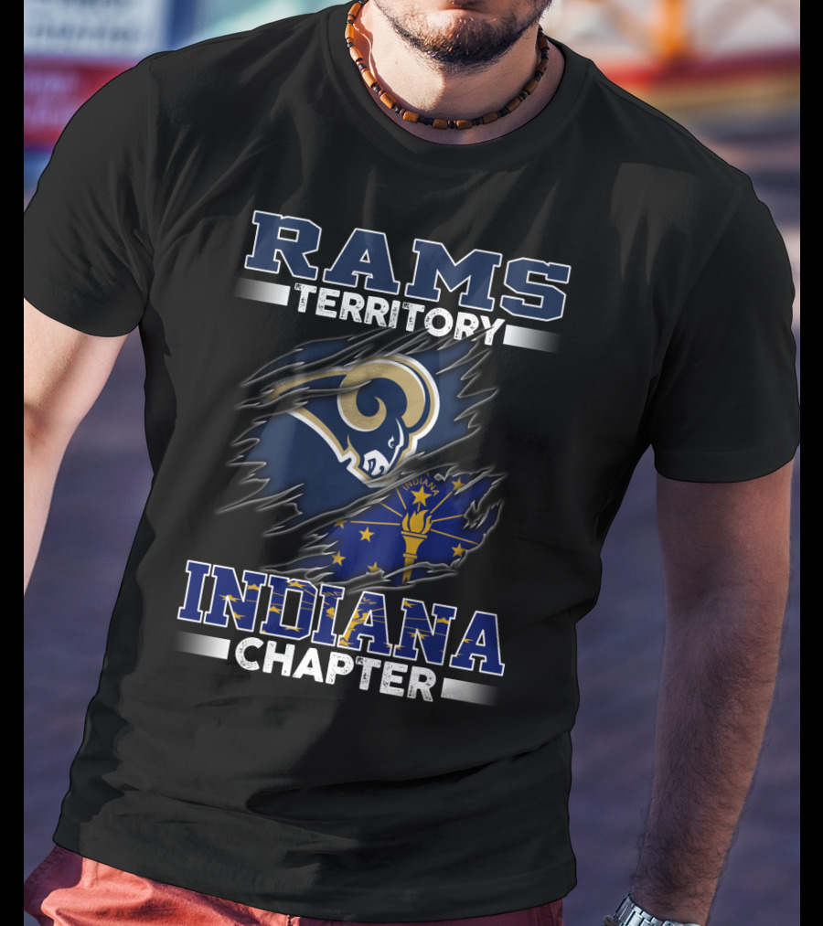 Rams Territory Indiana Chapter Featuring Indiana State Flag And Rams T-Shirt