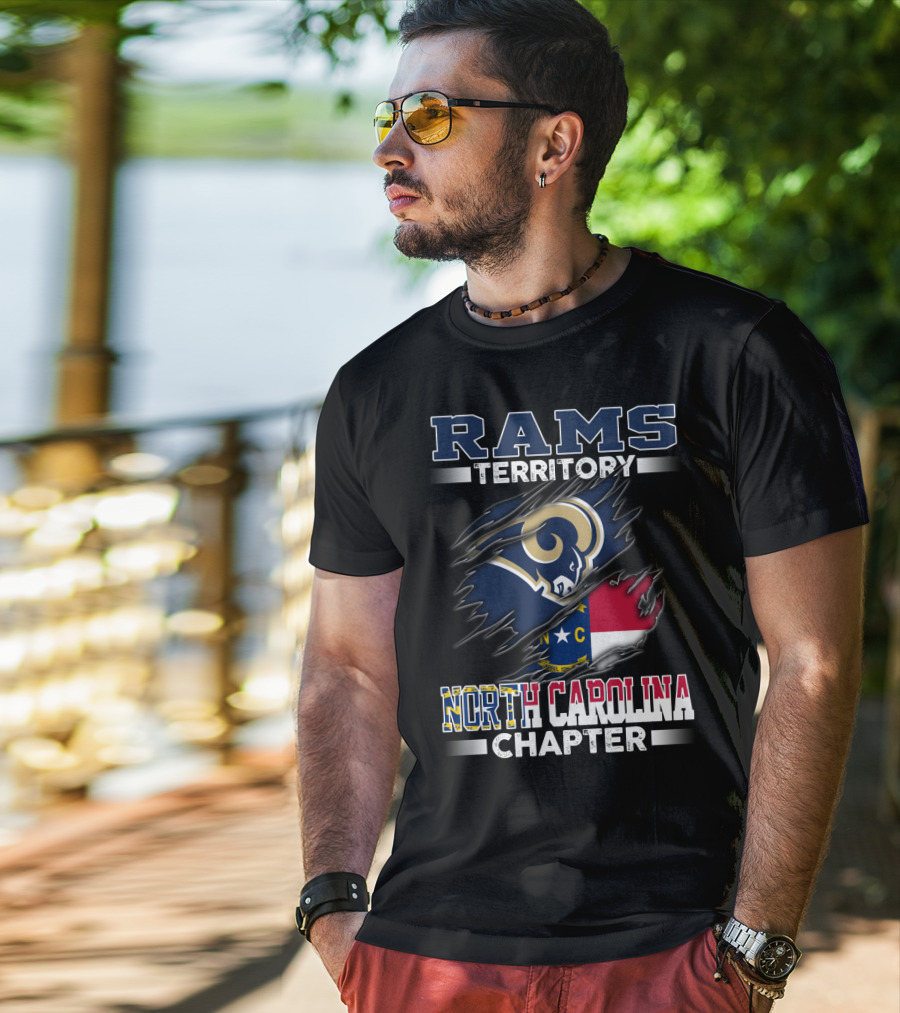 Rams Territory North Carolina Chapter Nc Flag Vintage Football Fan T-Shirt