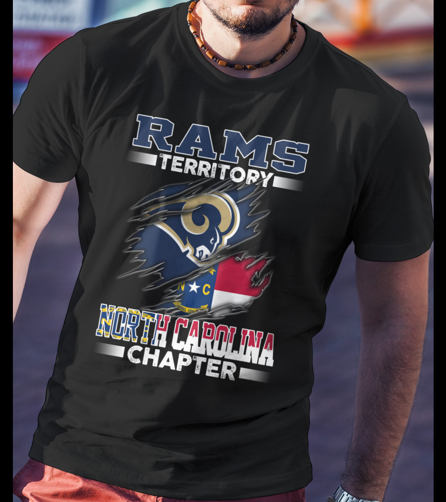 Rams Territory North Carolina Chapter Nc Flag Vintage Football Fan T-Shirt